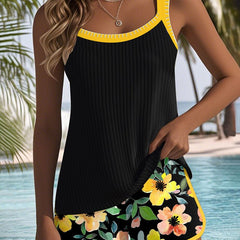 Valeria | Tankini Elegante con Short Floral - Isabel de Sevilla