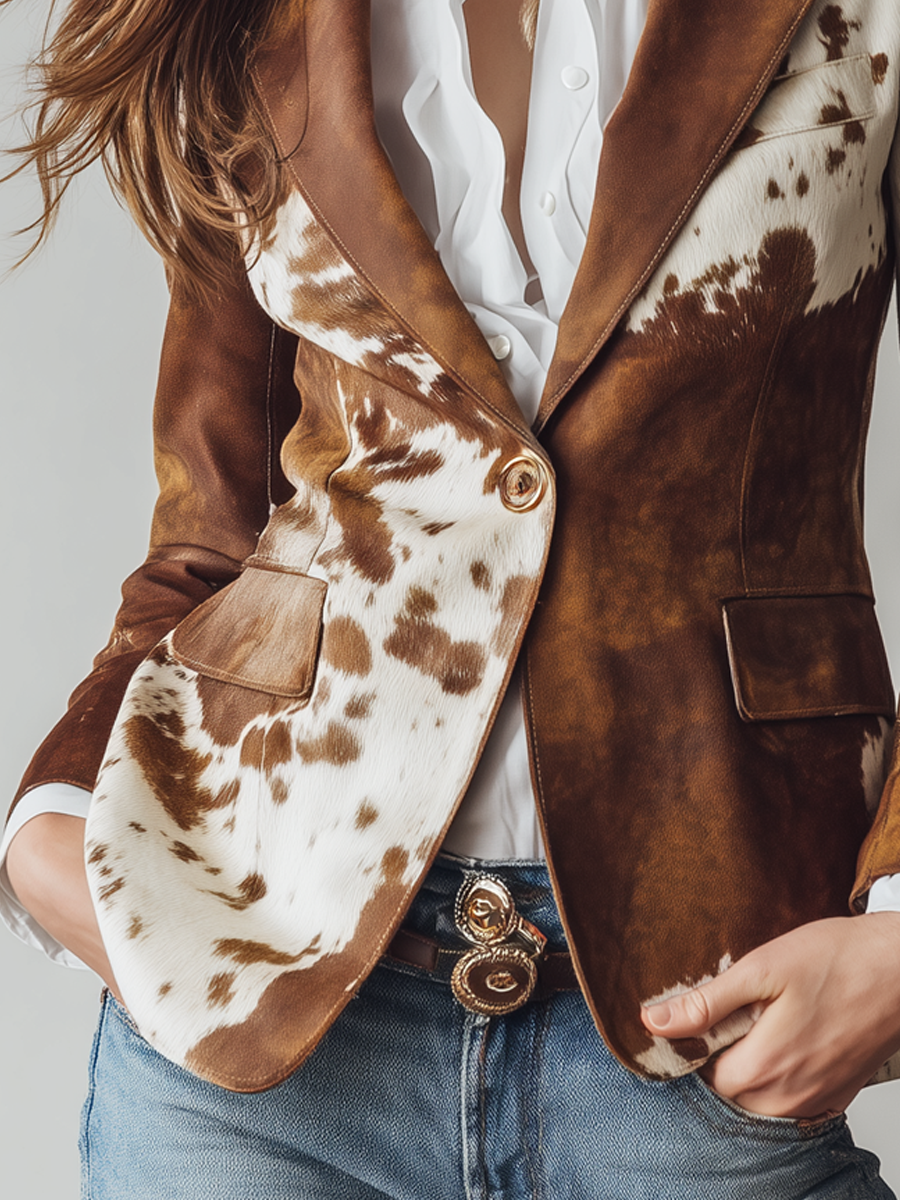 Priscilla | Blazer con Estampado de Vaca