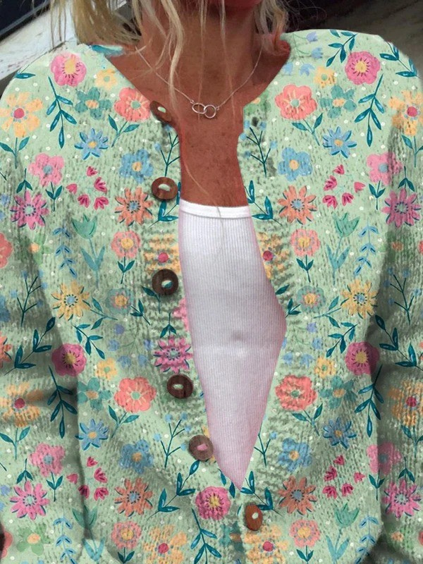 Inés | Cárdigan Vintage Floral con Botones - Isabel de Sevilla