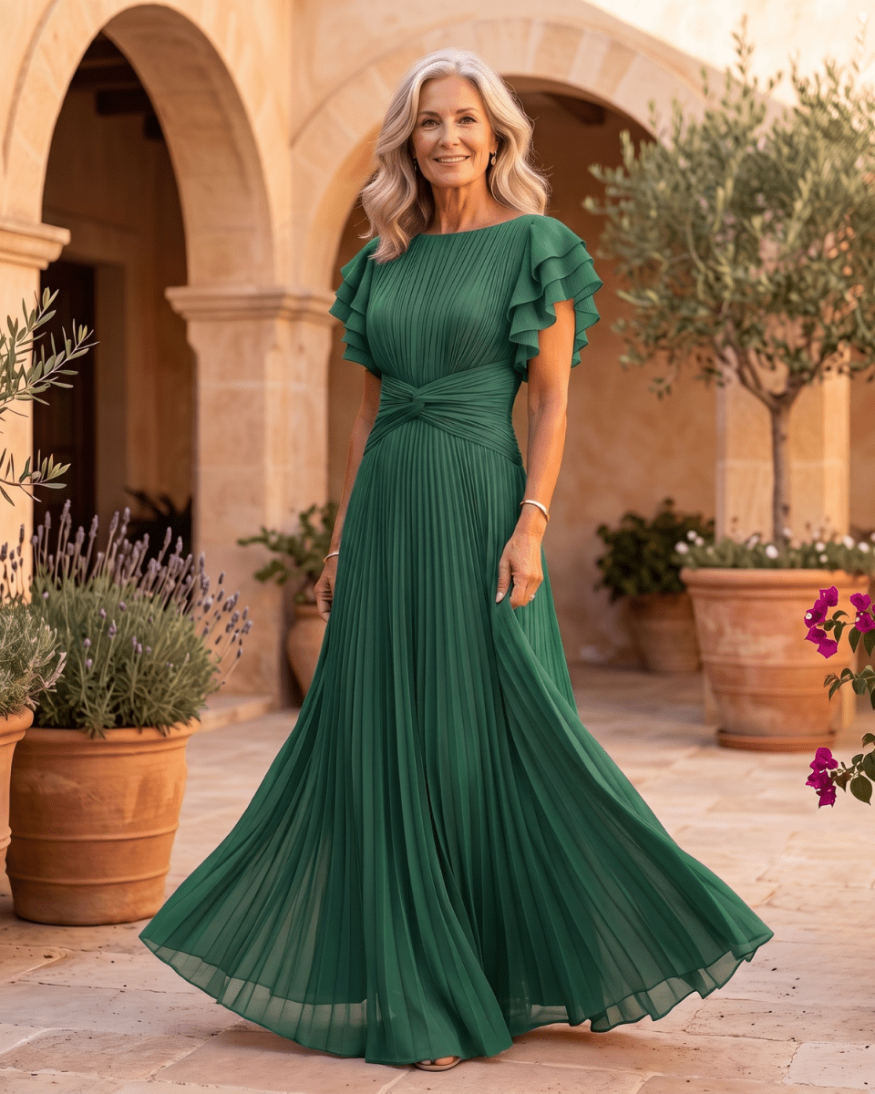 Valentina | Vestido Maxi Plisado de Caída Elegante - Isabel de Sevilla