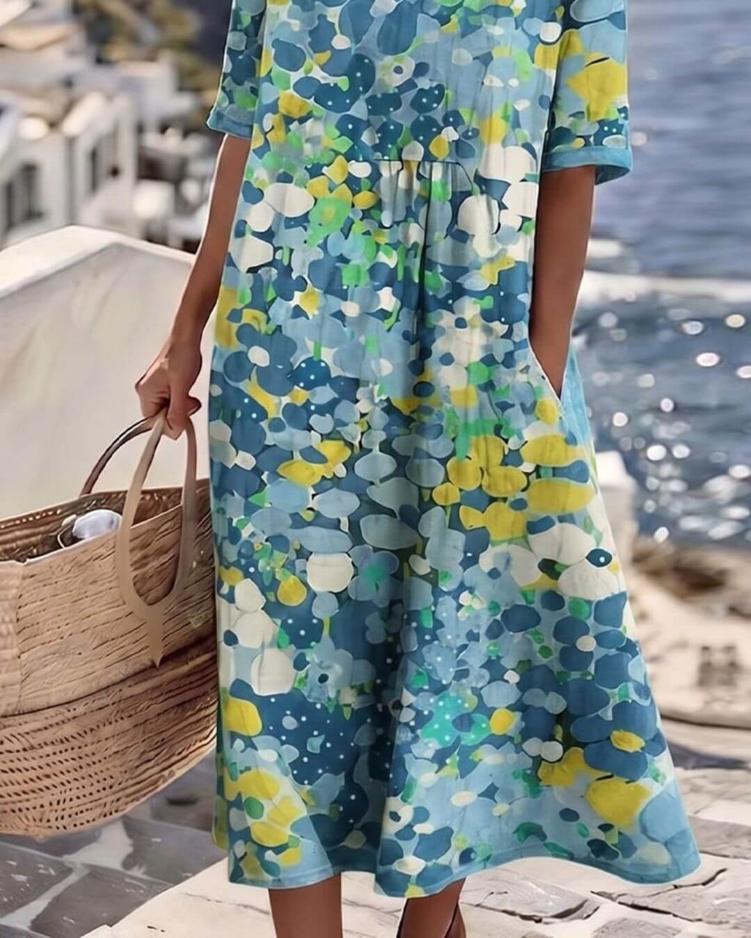 Elena | Vestido midi floral suelto y ligero - Isabel de Sevilla