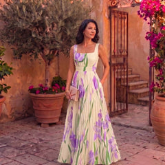 Inés | Vestido Maxi Plisado Floral - Isabel de Sevilla