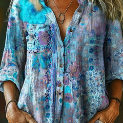 Alma | Camisa artística con estampado floral - Isabel de Sevilla