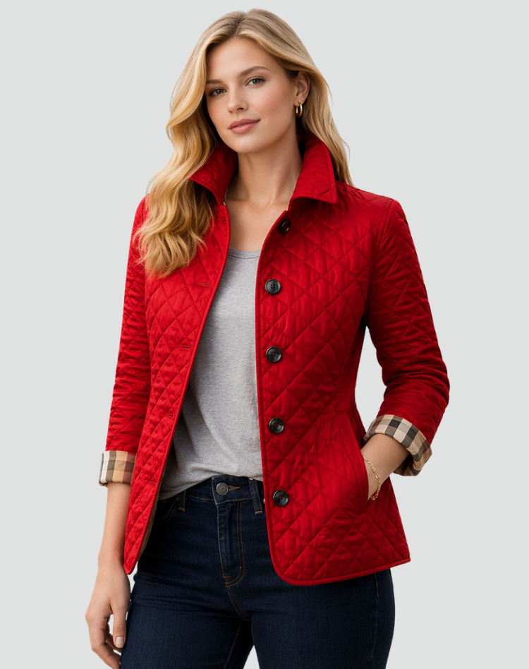 Presentación | Chaqueta Acolchada de Entretiempo con Cuello y Botones