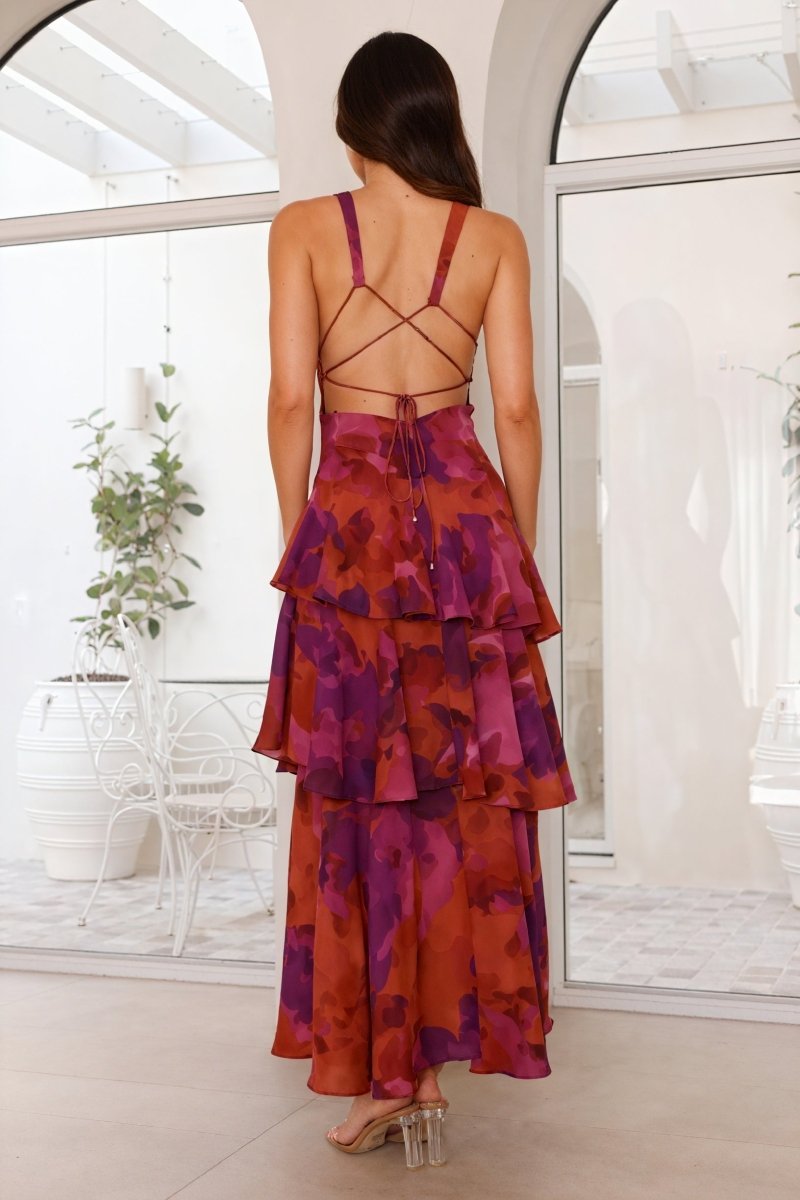 Vestido con Estampado Floral y Escote Profundo - Isabel de Sevilla