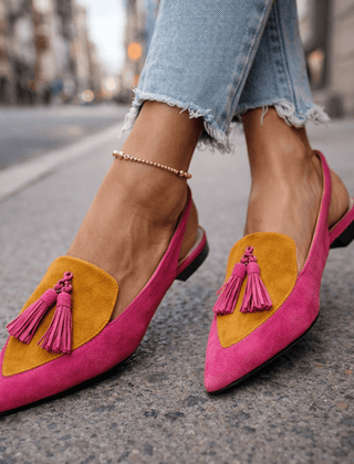 Inés | Sandalias Artesanales con Tiras y Borlas - Isabel de Sevilla