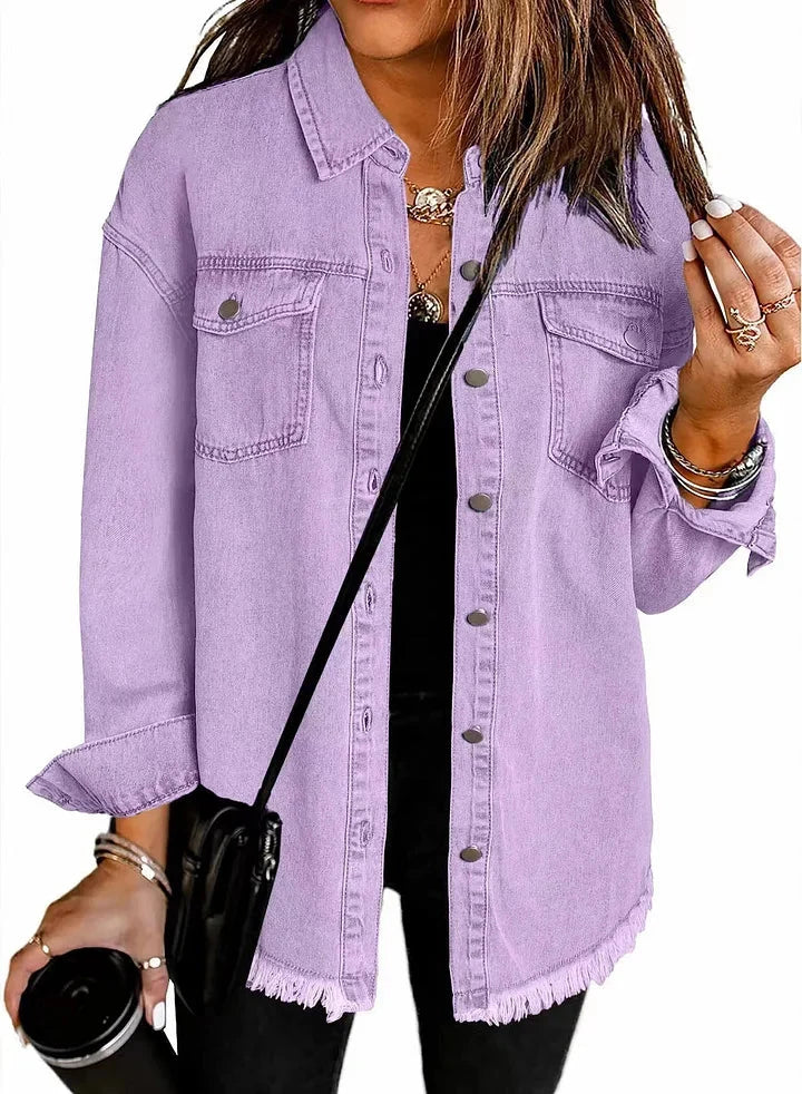 Rocío | Chaqueta Vaquera Confort con Bajo Deshilachado