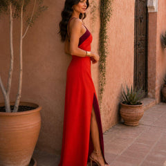 Sofía | Vestido Maxi Bicolor con Abertura - Isabel de Sevilla