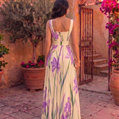 Inés | Vestido Maxi Plisado Floral - Isabel de Sevilla