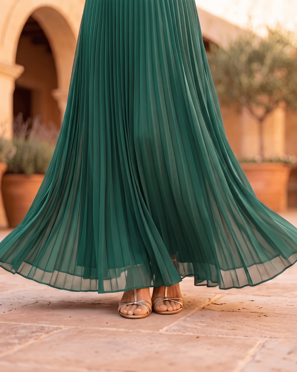 Valentina | Vestido Maxi Plisado de Caída Elegante - Isabel de Sevilla