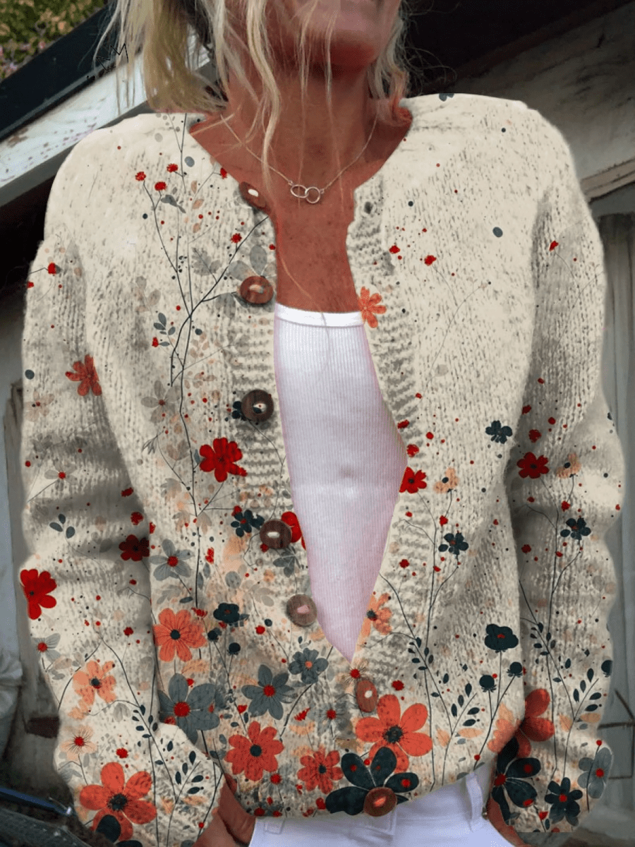 Carmen | Cárdigan de Punto Floral Vintage - Isabel de Sevilla