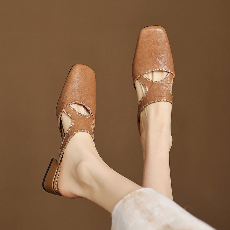 Wynne | Mules Elegantes con Tacón Bloque - Isabel de Sevilla