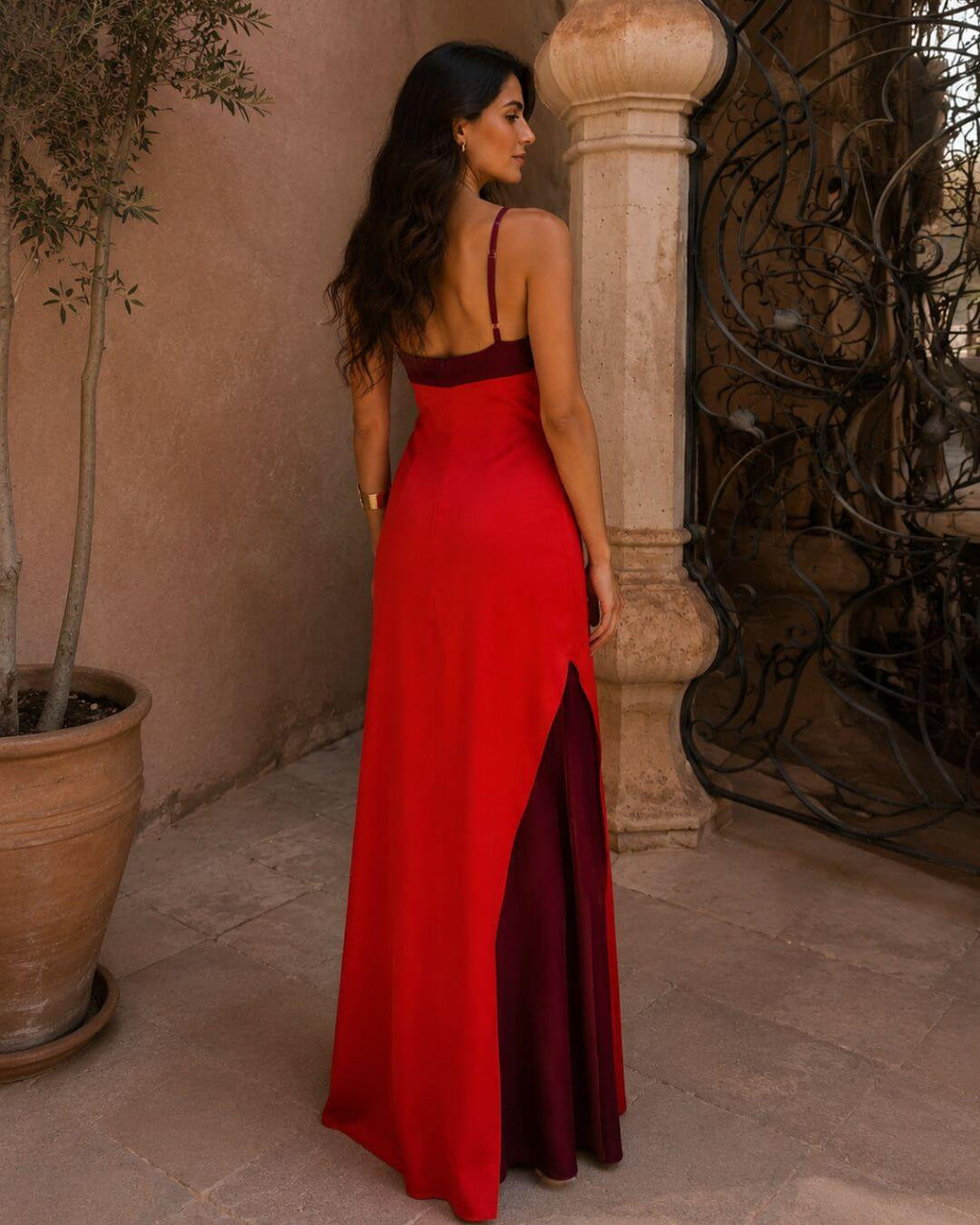 Sofía | Vestido Maxi Bicolor con Abertura