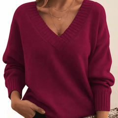 Aitana | Jersey de Punto con Cuello Pico - Isabel de Sevilla