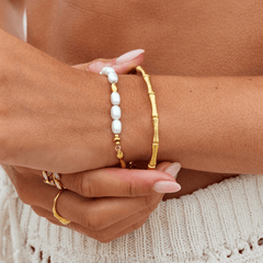 Brazalete Ara Golden Bamboo (5.8 cm) - Isabel de Sevilla