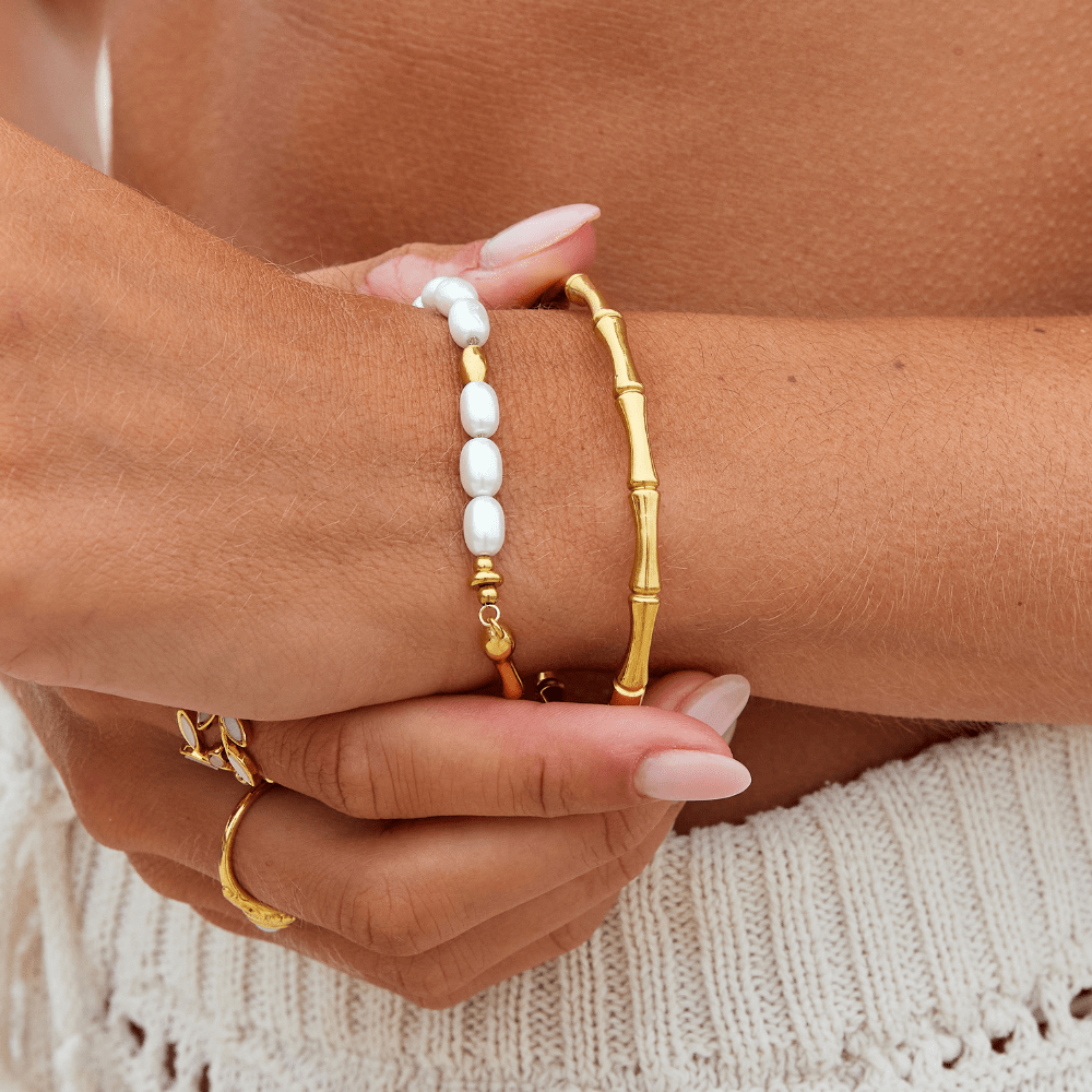 Brazalete Ara Golden Bamboo (5.8 cm) - Isabel de Sevilla