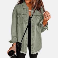 Marina | Chaqueta Vaquera Oversize con Bajo Deshilachado - Isabel de Sevilla