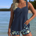 Carla | Traje de Baño de Rayas con Short de Playa
