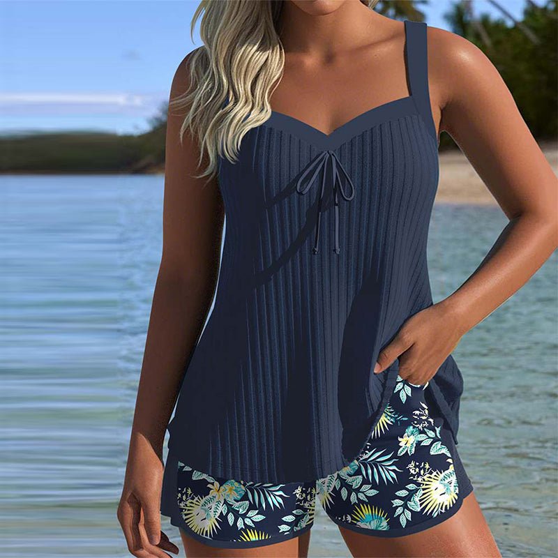 Carla | Traje de Baño de Rayas con Short de Playa - Isabel de Sevilla