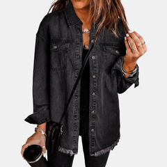 Marina | Chaqueta Vaquera Oversize con Bajo Deshilachado - Isabel de Sevilla