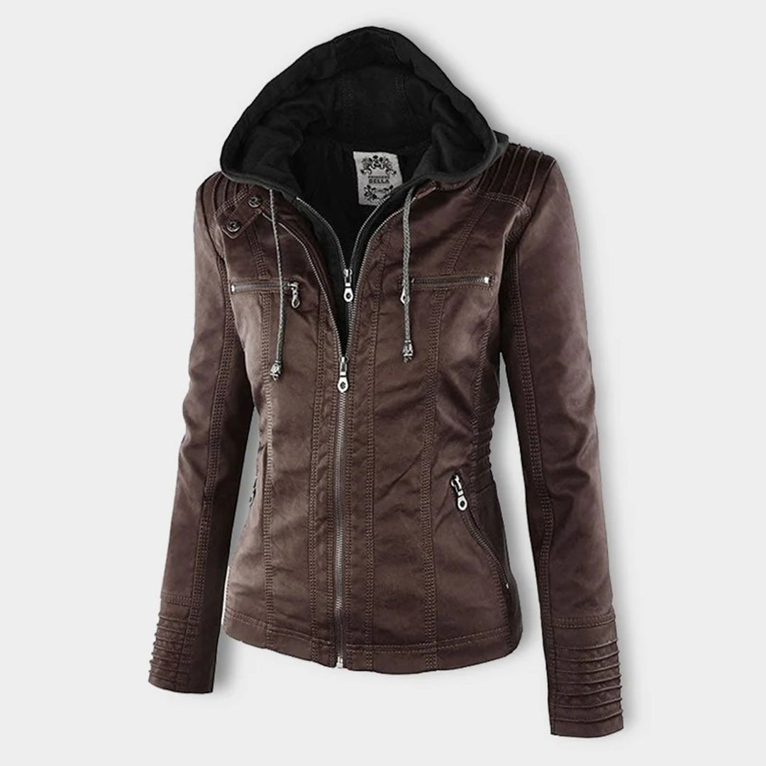 Cecilia | Chaqueta de Polipiel con Capucha - Isabel de Sevilla