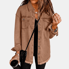 Marina | Chaqueta Vaquera Oversize con Bajo Deshilachado - Isabel de Sevilla