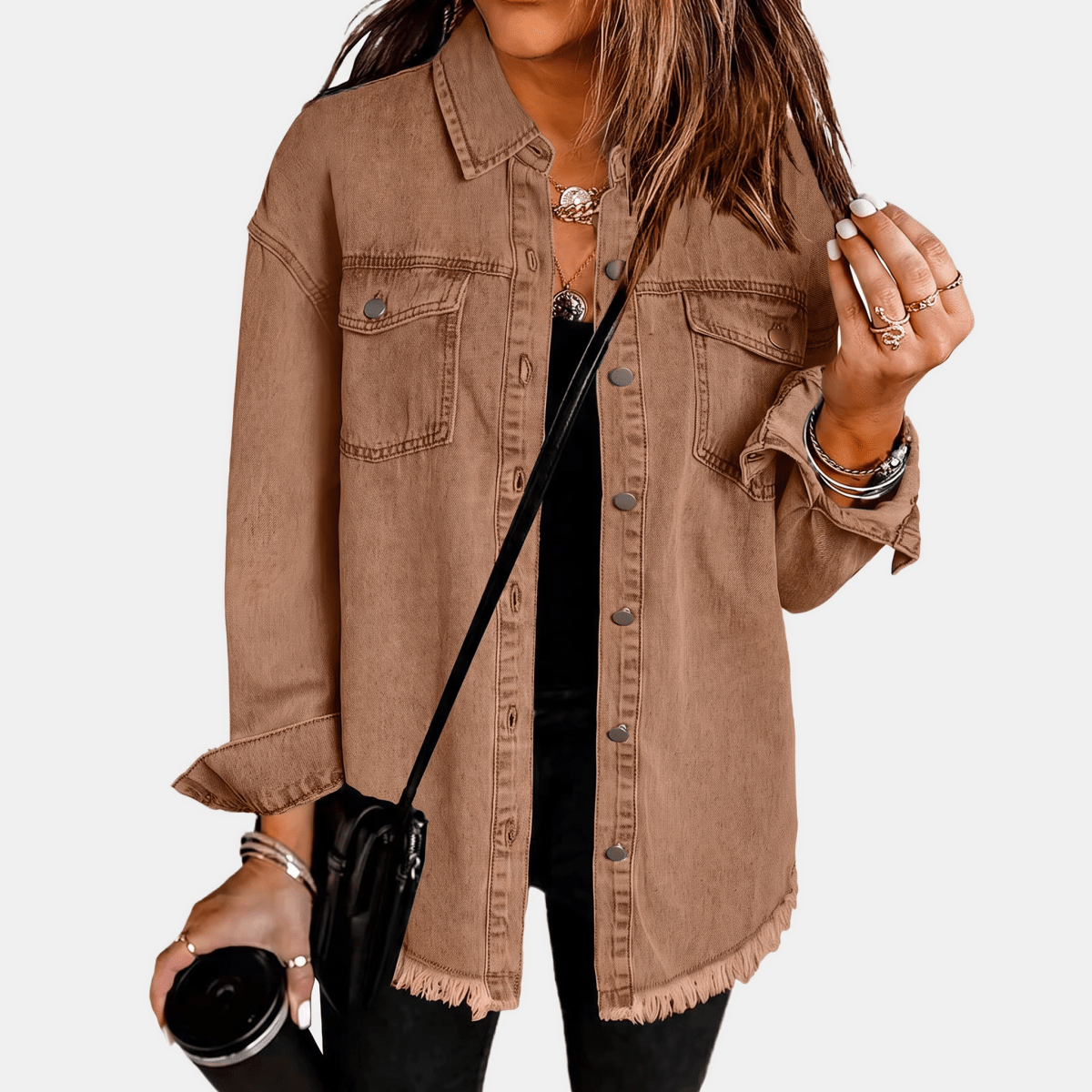Marina | Chaqueta Vaquera Oversize con Bajo Deshilachado - Isabel de Sevilla