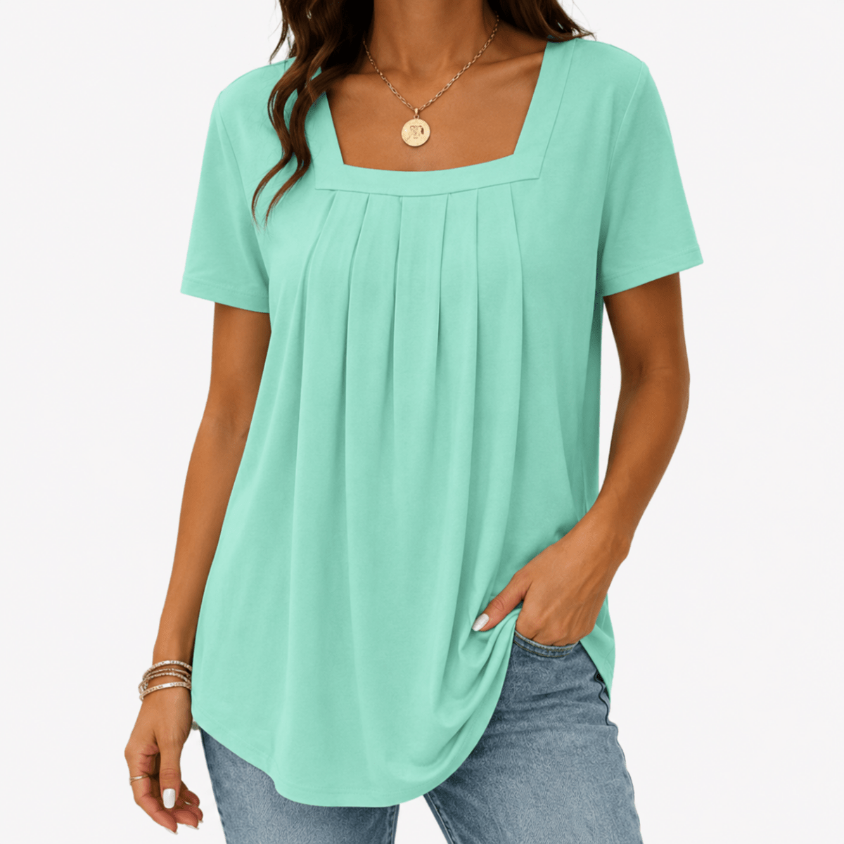 Alba | Blusa fluida con escote cuadrado - Isabel de Sevilla