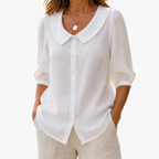 Alexia | Blusa elegante de algodón ligero con cuello redondeado