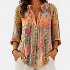 Alma | Camisa artística con estampado floral - Isabel de Sevilla