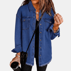 Marina | Chaqueta Vaquera Oversize con Bajo Deshilachado - Isabel de Sevilla