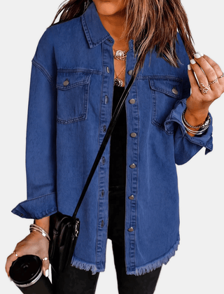 Marina | Chaqueta Vaquera Oversize con Bajo Deshilachado - Isabel de Sevilla