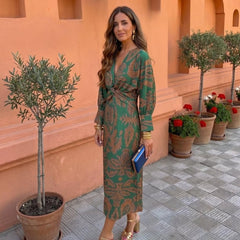 Silvia | Vestido midi con estampado - Isabel de Sevilla