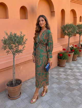 Silvia | Vestido midi con estampado - Isabel de Sevilla