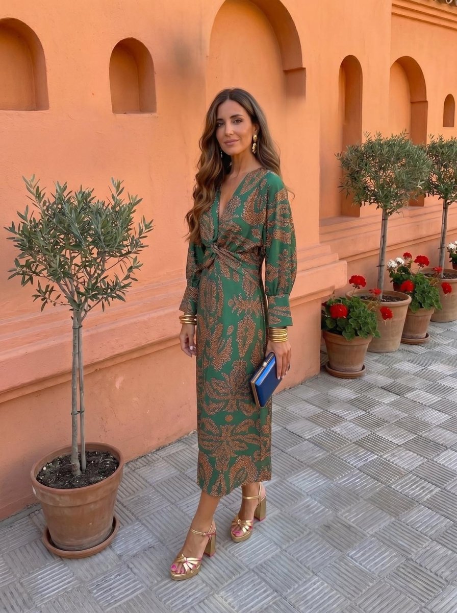 Silvia | Vestido midi con estampado - Isabel de Sevilla