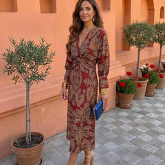 Silvia | Vestido midi con estampado - Isabel de Sevilla