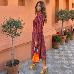Silvia | Vestido midi con estampado - Isabel de Sevilla