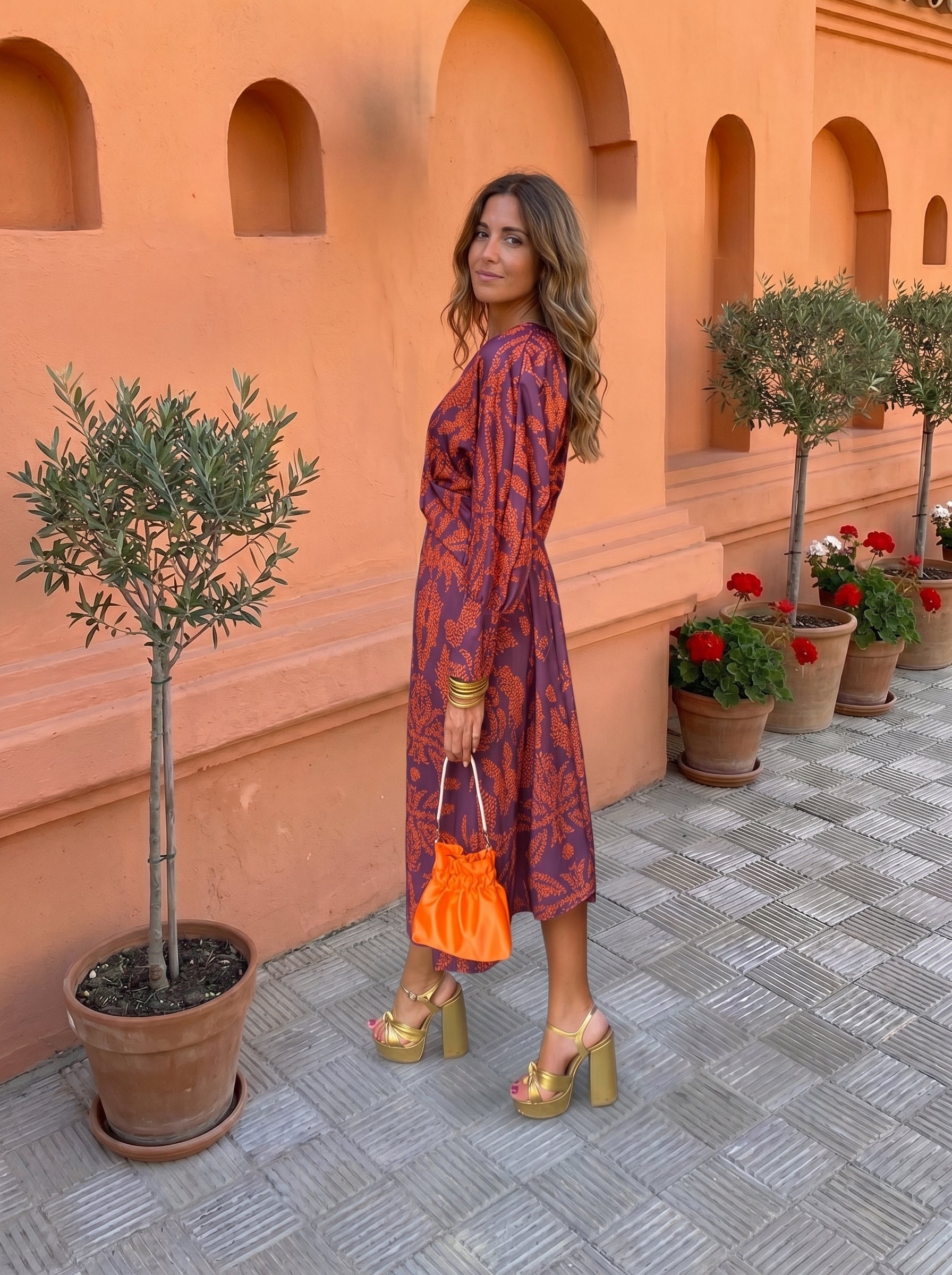 Silvia | Vestido midi con estampado