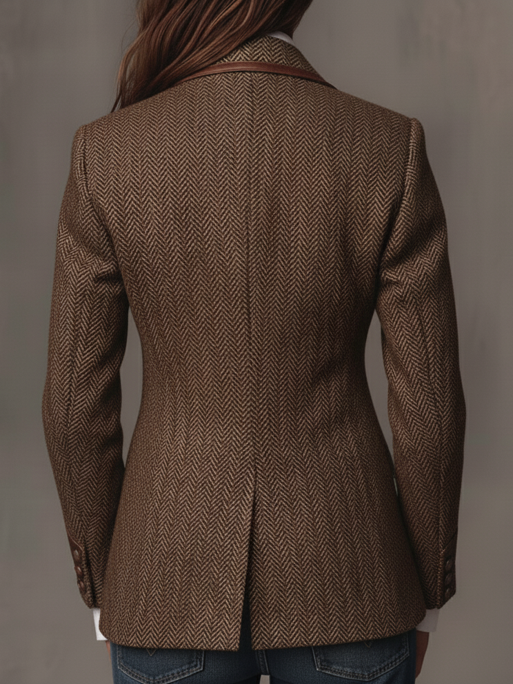 Hollis | Blazer de Espiga con Panel de Contraste