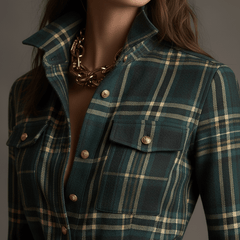 Giulia | Vestido Largo de Cuadros Étnico Retro - Isabel de Sevilla