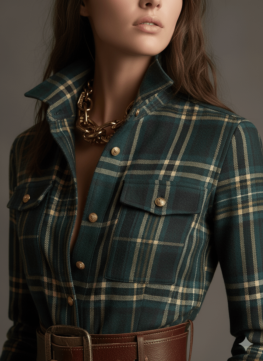 Giulia | Vestido Largo de Cuadros Étnico Retro - Isabel de Sevilla
