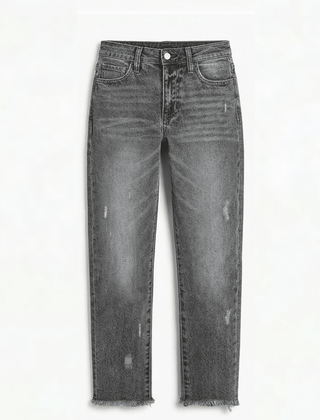 Alba | Vaqueros Rectos Cropped con Flecos Retro para Mujer - Isabel de Sevilla