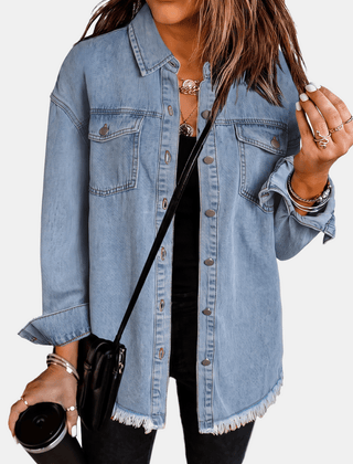 Marina | Chaqueta Vaquera Oversize con Bajo Deshilachado - Isabel de Sevilla