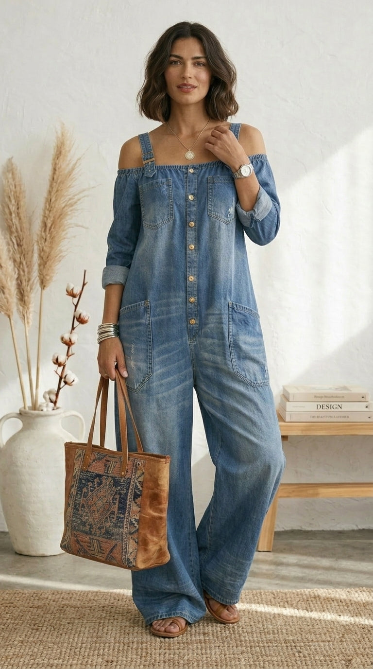Mono Tarifa | Mono denim capri
