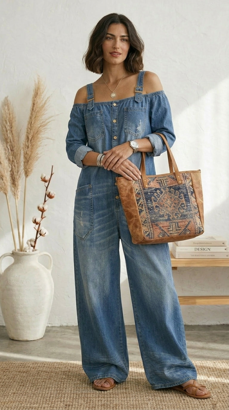 Mono Tarifa | Mono denim capri