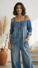 Mono Tarifa | Mono denim capri