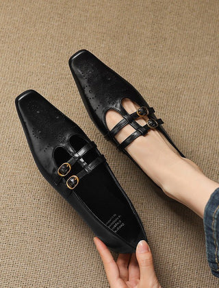Etta | Mules de Doble Correa con Detalle de Brogue - Isabel de Sevilla