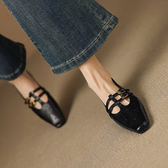 Etta | Mules de Doble Correa con Detalle de Brogue - Isabel de Sevilla