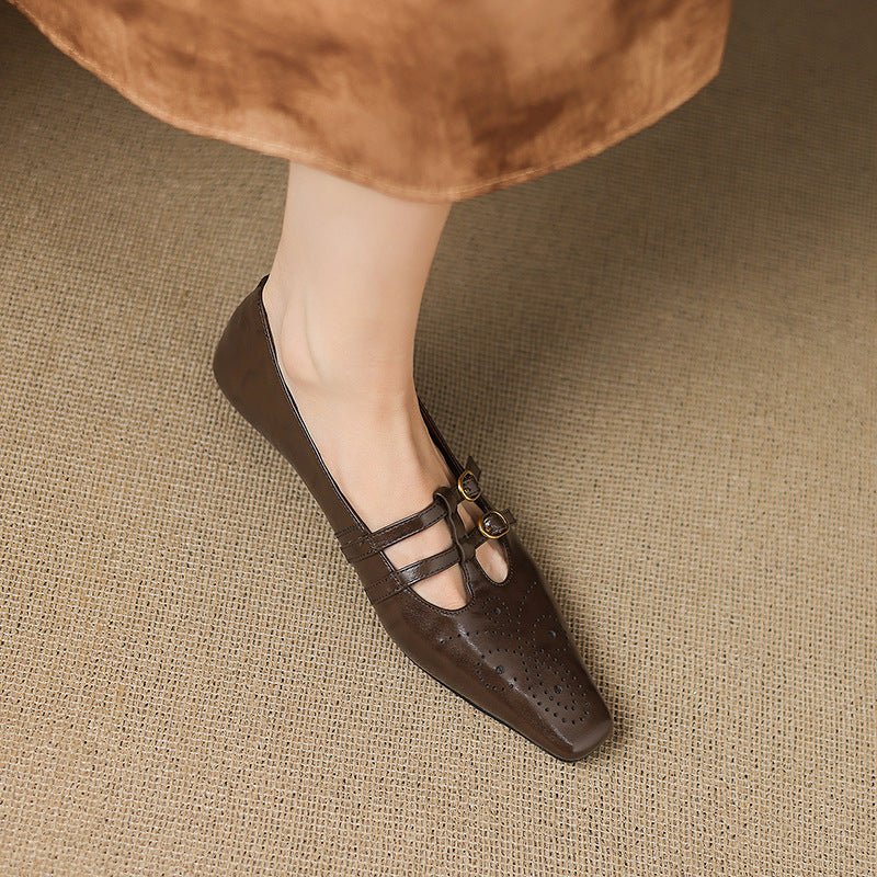 Etta | Mules de Doble Correa con Detalle de Brogue - Isabel de Sevilla