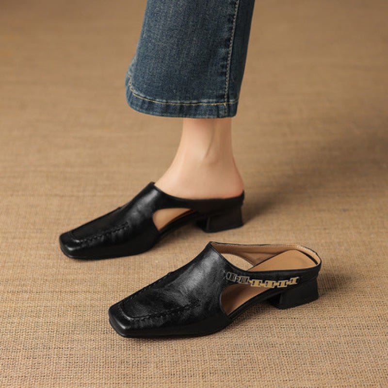 Vivienne | Mules con Punta Cuadrada y Tira Trasera - Isabel de Sevilla